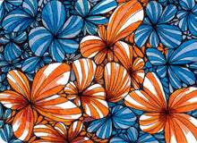 Load image into Gallery viewer, Artist Postcard -Blue Orange Petals
